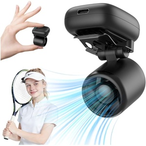 PlayHot Portable Mini Clip On Fan, 2oz Ultra-Lightweight Hands-Free Hat Fan(Black)