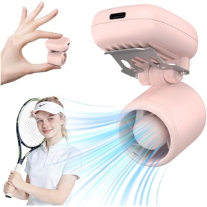 PlayHot Portable Mini Clip On Fan, 2oz Ultra-Lightweight Hands-Free Hat Fan(Pink)