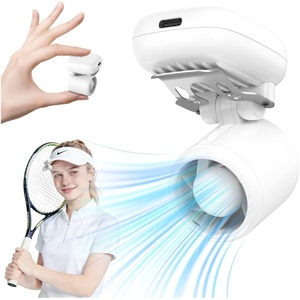 PlayHot Portable Mini Clip On Fan, 2oz Ultra-Lightweight Hands-Free Hat Fan(White)
